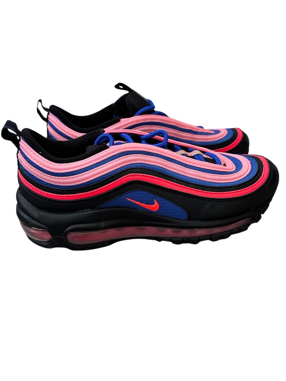 Nike Air Max 97 GS Pink Blue Black Running Sneakers CT1578-001 5.5Y W 7